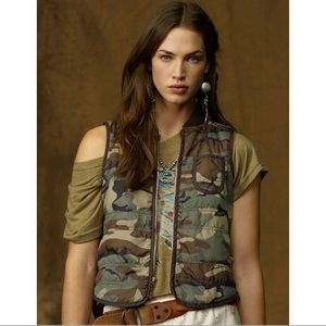 Ralph Lauren DENIM SUPPLY Vintage Bomber Usa Vest Camo Casual camouflage